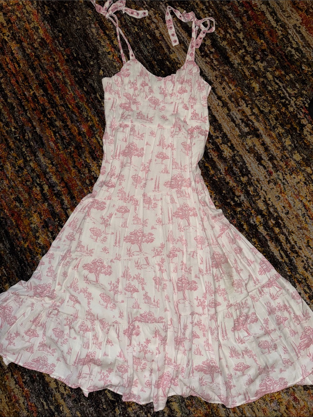 Toile Print Midi Dress M